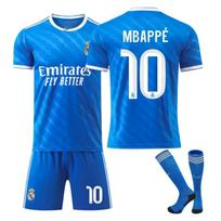 Real Madrid Mbappe Vaikų Futbolo Šortų Rinkinys Mėlynas 160-170cm Treniruočių Marškinėliai 120-130 CM mėlyna