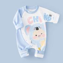 Unisex Cotton Baby Romper - Spring/Autumn Cartoon Onesie for Newborns 59cm