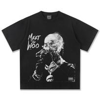 Pop Smoke Meet The Woo Grafinis Marškinėlis Unisex Oversized Hip Hop Raperis Laisvalaikio Medvilninis Trumpomis Rankovėmis Klasikinis Streetwear Mada Skirtas S