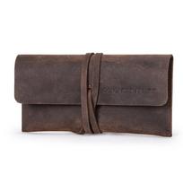 Handmade Vintage Leather Pencil Case Roll Up Pouch Retro Genuine Cowhide Pen Holder Bag Office School Stationery Artist Gift ruda