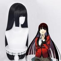 Yumeko Jabami Cosplay perukas, juodi karščiui atsparūs sintetiniai plaukai Kakegurui vaidmenų žaidimui black