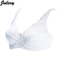 Julexy Big CDE moteriška liemenėlė permatoma itin plona bralette plius dydžio apatiniai nėriniuota liemenėlė 75D balta