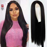 MERISIHAIR ilgų tiesių plaukų nėrinių perukas priekyje Ombre perukas juodas sintetinis perukas, moteriškas natūralus unisex perukas 30 colių