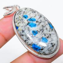Natural K2 Blue Azurite Gemstone 925 Sterling Silver Gift Pendant 2.21  P2b87