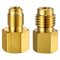 2 vnt. 6015 R134A žalvarinis aušinimo skysčio bako adapteris prie R12, tinkantis adapteriui 1/2 lizdo ir 1/4 vyriško pliūpsnio adapteris