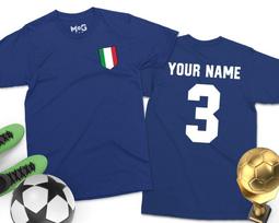 Italija Personalizuotas Futbolo Marškinėlis Individuali Italijos Dovana Futbolininko Vardas Numeris S