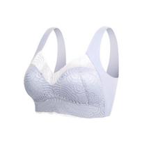 Sexy Lace Fat Girl Thin No Steel Ring Large Size Underwear Vest Style Enlarged Sports Sleep Push-up Bra 36/80C sidabro pilka spalva