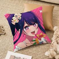 Oshi No Ko Hoshino Ai Pillow Case Anti-dustmite Invisible Zipper Sofa Bed 12x12Inch