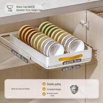 Extended Pull-Out Dish Drying Rack for Kitchen Cabinets