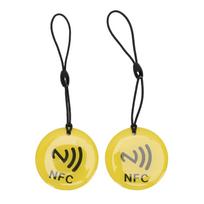 10pcs NFC Tags Keychain 35CM NTAG213 Chip Programmable NFC Fob NFC Card for All NFC Enabled Mobile Phones Devices Yellow