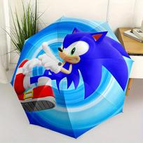 Sonic the Hedgehog Speedy Blue Character Umbrella, Portable 3 Fold Compact Umbrella for Men & Women,S231