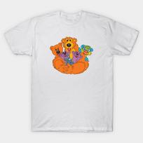 Men Black Print T-shirt Bear In The Big Blue House - Ensemble No-Cut Transfer Paper Print Cotton Tshirt XL balta