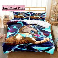 Hashibira Inosuke Anime Demon Slayer Bedding Set Single Twin Full Queen King Size Bed Set Aldult Kid Bedroom 3D Print EU Single(135*200cm)3pcs