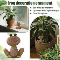 Garden Statue Décor, Smiling Frogs Figurines Sculpture Yard Art Ornament, For Garden Patio Yard Balcony Front Porch Backyard Outdoor One Size