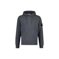 Stone Island Solid Color Badge Drawstring Hoodie Men hoodies Gray 791564151-V0062 S