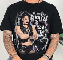 WWE Rhea Ripley Grunge 100% Cotton T-shirt Mens Tees Top Wrestling Fan S-4XL M