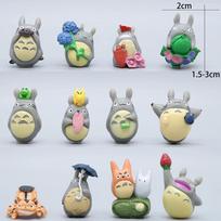 12 vnt./rinkinys Totoro figūrėlės Mini statulėlė Žavingas mikro kraštovaizdis Automobilio papuošalas Miyazaki Hayao serija Vaikų dovana Dekoratyvinis kolekcionuojamas daiktas