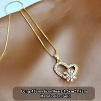 Gold Color Chain Heart-shaped Choice Snowflake Pendant Necklace For Autumn/Winter Women's Fashion Jewelry Sexy Collarbone Chain