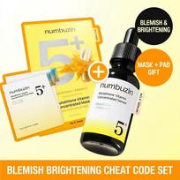 [numbuzin] Official No.5 Vitamin Concentrated Serum Set (30ml + Mask + 4 Pads) - [K-BEAUTY] Glutathione Radiance & Glowing Skin 1 Set (30ml Serum + 1 Mask + 4 Pads)