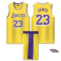Los Angeles Lakers James Nr.23 Vaikų Krepšinio Marškinėliai - Geltoni | Poliesteris | Kvėpuojanti Greitai Džiūstanti Sportinė Apranga 120-130 CM geltona