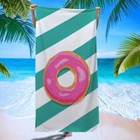 1pc Donut Print Microfiber Beach Towel, Soft & Quick-Dry, Contemporary Style, Oblong Shape, Lightweight & Super Soft, W30*H60(CM)