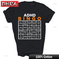 Pasaulinė unisextali sveikatos sąmoningumo diena Adhd Bingo Unisex marškinėlis Dovana Moteriška maikutė Minkšta atsitiktinė miesto Harajuku grafika Gatvės mada 4XL