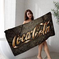 Soda Drink C-Coca-Cola Logo Anime Beach Swimming Towel Soft Absorbent Washcloth Children's Gifts For Kids Travel Camping Gym W40*H60(CM)
