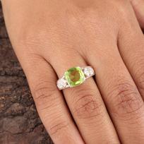 Peridot Gemstone 925 Sterling Silver Handmade Jewelry Designer Zircon Ring For Anniversary Gift CZR-15-4 4