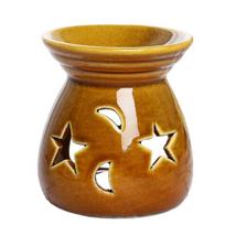 Ceramic Wax Melt Warmer Essential Fragrance Oil Diffuser Small Tea Light Candle Holder Desk Incense Aroma Burner for Home Bedroom Decor geltona