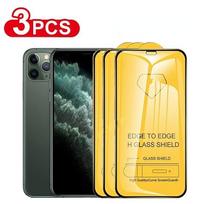 3 vnt. grūdinto stiklo iPhone 17 16 15 14 11 12 13 Pro Max ekrano apsauga iPhone X Xr Xs Max 7 8 6S Plus SE2020 pilnai dengiantis stiklas iPhone 13 Pro Max juoda