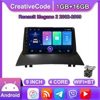 Belaidis 9 colių Android automobilio radijas Carplay, skirtas Renault Megane 2 2002–2009 m. automobiliniam daugialypės terpės grotuvui GPS navigacijos galvos blokas WIFI 1+16GB