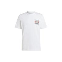 Adidas Originals Adventure Grafinis Marškinėlis Su Raidės Logotipo Spaudiniu Vyriški Viršutiniai Drabužiai Baltas IJ0701 XS