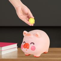 Money Bank Pig Figurines Animal Statue Cartoon Desktop Cute Saving Jar Child Save M beige