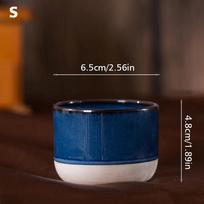 1PC Stoneware Coffee Cups Vintage Ceramic Restaurant Matcha Cup Chinese Ceramic Tea Cup Dinner Kung Fu Tea Cups Japanese 3 Sizes S mėlyna