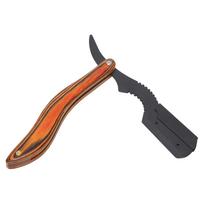 Oldfashioned Straight Edge Razor Men's Foldable Manual Razor Wood Handle Beard Shaver