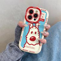 Curve Puppy Suitable for Iphone16promax Puff Mobile Phone Case Apple 15plus14 Silicone 13 Cartoon 12 iPhone 16