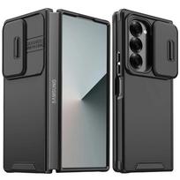 Prabangus slankiojantis kameros apsaugos telefono dėklas Samsung Galaxy Z Fold 7 6 5 Fold6 Fold4 Fold5 ZFold7 atsparus smūgiams šarvuotas galinis dangtelis For Galaxy Z Fold 4 juoda