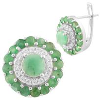 Silver earrings with natural emerald 2.622ct (1516614) smaragdas