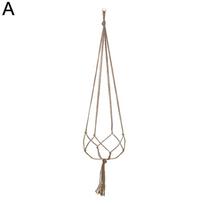 1pc Flower Pot Hemp Rope Hanging Net Straw Macrame Plant Hanger Garden Holder Legs Hanging Rope Basket Garden Balcony Decor