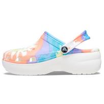 Crocs Classic Clog Lightweight & Comfortable Sneaker Sandals Women's Blue Orange Cloud Tie-Dye Print 36-37