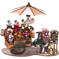 ROBOTIME 3D Wooden Blossom DIY Assembly Summer Vacation Craft Perfect Gift for Adults and Time Relaxing and Interior Decor Puzzle, Cart, Kit, Kit,