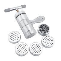 Household Manual Stainless Steel Pasta Maker Noddles Presser Making NaMachine with 5 Molds