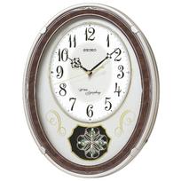 Seiko Clock Wall Melody Radio Triple Decorative Christmas Songs and Light Gold AM259B Clock, Clock, Controlled, Analog, Musical, Selection, Melody, auksas