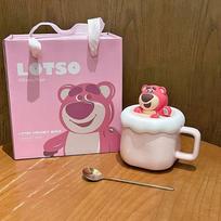 Disney mielas meškiukas Pūkuotukas Puodelis Keramikinis Puodelis Dovana Braškinis Meškiukas Poros Puodelis Biuro Kavos Gėrimo Mergaitės Gimtadienio Dovana Dovana 320ML