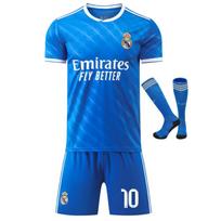 Real Madrid Mbappe Futbolo Džersio Rinkinys Mėlynas 120-130 cm Vaikams Futbolo Treniruočių Apranga 120-130 CM mėlyna