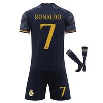Real Madrid Ronaldo Vaikų Futbolo Marškinėlių Rinkinys Jaunimo Treniruočių Komplektas Juodas 140-150cm Poliesteris 100-110 CM juoda