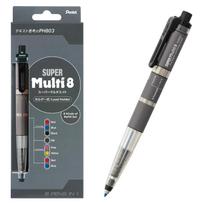 Pentel Super Multi 8 mechaninis pieštukas su 8 spalvotais pieštukais ir atsarginių pieštukų rinkiniu (XH803ST) pilka spalva