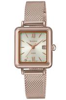 CASIO SHEEN SHS-D400CGM-4AJF Solar Powered Women's Watch, Peach Gold Mesh Band, Sapphire Glass, Elegant Luxury Minimalist Ladies Wristwatch beige