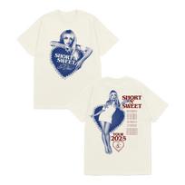 Sabrina Carpenter Merch Tshirt UNISEX Women Summer Cotton YK Clothing Breathable Fashion Round Neck Short Sleeved Top Streetwear M