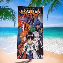 Anime E-Evangelions Vonios rankšluostis Mikropluošto Minkštas Vandens sugeriantis Kvėpuojantis Mergaitei Vaikams Dekoratyvinis Animacinis Paplūdimio rankšluostis W40*H60(CM)
